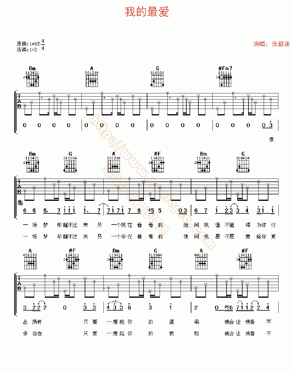 分享: 标签:吉他谱,张韶涵100举报 发表